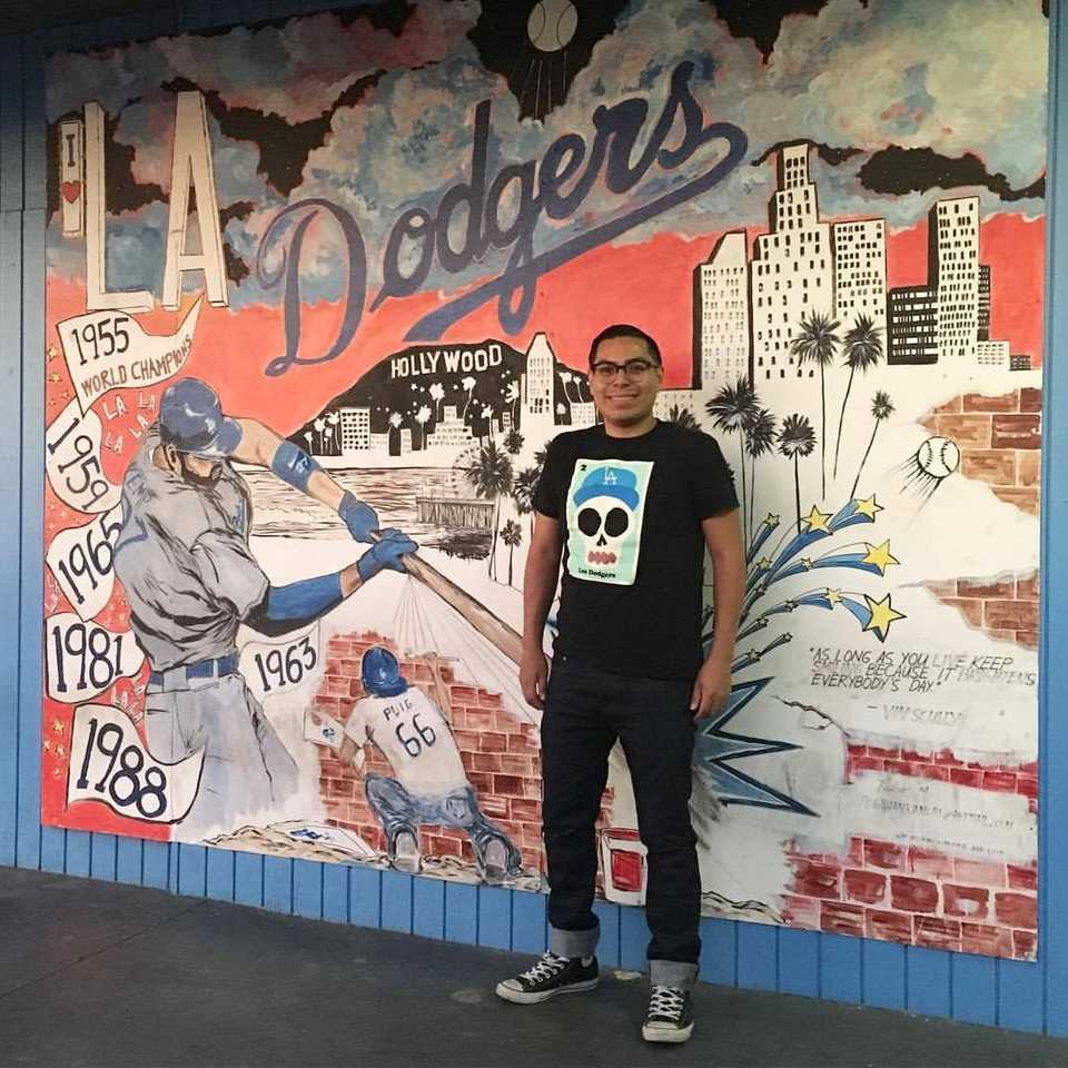 Random Dodgers themed mural I saw in an alley. Of course I had to take a picture in front of it.